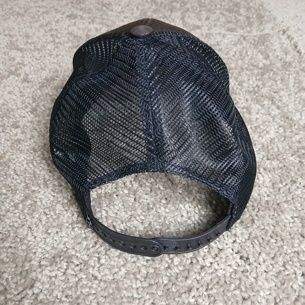 Adidas Originals Black Trefoil Trucker Hat Mesh Snapback Sun Faded RN 90288